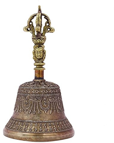 Indianbeautifulart Antique Brass Bell Religiuse tibetischen Buddhismus Handgemachte Vajra Dorje Gebetsglocke