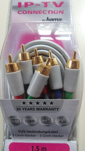 Hama 00079953 cavo video e componente (YPbPr) 1,5 m 3 x RCA Argento