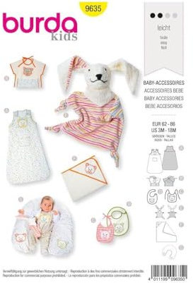 Burda Schnittmuster 9635 Baby Accessoires Gr. 19 x 13 cm 62-86 EU