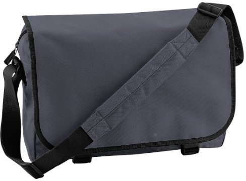 BagBase Messenger Bag, Graphite Grey, ca. 41 x 31 x 12 cm