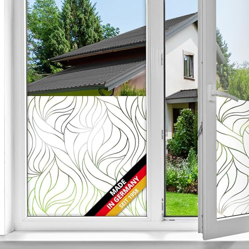 d-c-fix Fensterfolie Antwerpen Ornamente Muster statisch selbsthaftend 90 cm x 1,5 m - blickdichte Sichtschutzfolie mit UV-Schutz - Sichtschutz für Fenster Folie Milchglasfolie Klebefolie floral