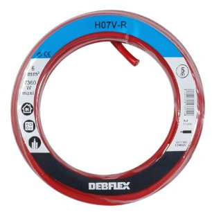 Debflex 113314 - Cavo in matassa HO7V-R 6 5 m, rosso