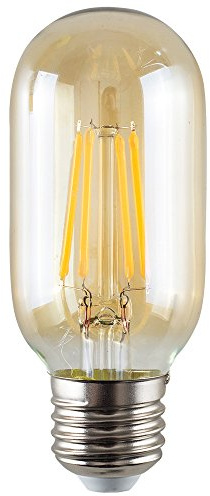 MiniSun | 4w LED Filament ES E27 Radio Valve Amber Tubular Light Bulb | LED Bulbs, Home Décor & Improvement Essential | Includes Bulb [2700K Warm White]