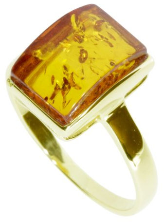 InCollections Damen-Ring 333/000 Gold mit Bernstein Größe 64 (20.4) OS07781