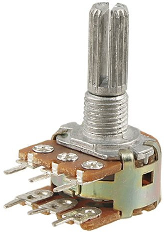 sourcing map 100K ohm B100K Lineare Doppel Rotary Taper Potentiometer Pot