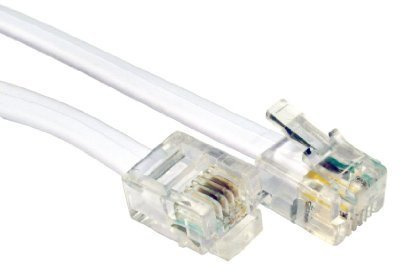 World of Data - 10m RJ11 Male BT Broadband ADSL Modem Router Cable Lead 10m WHITE