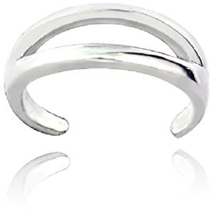 RS JEWELS Zehenring mit 14 Karat Weißgold vergoldet reines 925 Sterlingsilber verstellbar