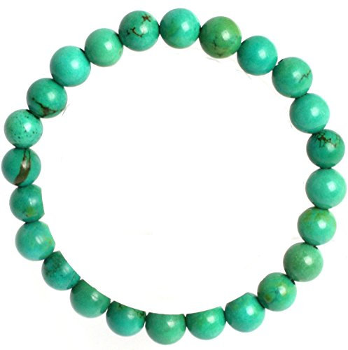 Armband, 6 mm, alttürkis, elastisch, Etsy Energy, 17,8 cm, Blau