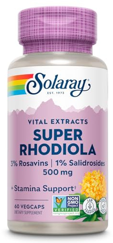 Solaray Super Rhodiola 500mg, 60 Vegetarian Capsules