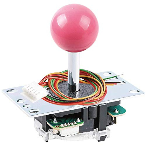 SANWA JLF-TP-8YT Pink Ball Top Handle Arcade Joystick 4 & 8 Way Adjustable, Hori Fight Stick Replacement Cable Parts (Mad Catz SF4 Tournament Joystick Compatible)