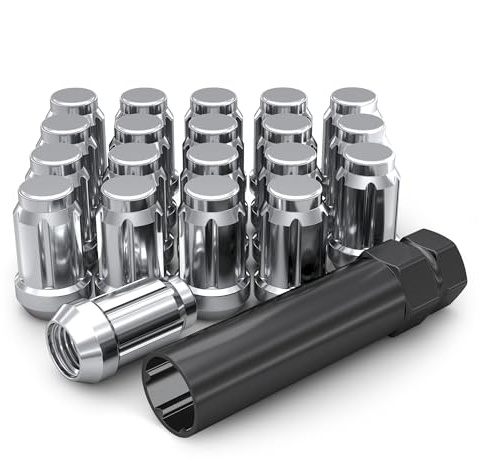 White Knight 3807-20AM Chrome M12x1.50 Spline Lug Nut with Key, 20 Pack