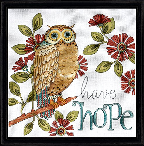 Design Works Hope Owl Cross Stitch Kit, Multi-Colour