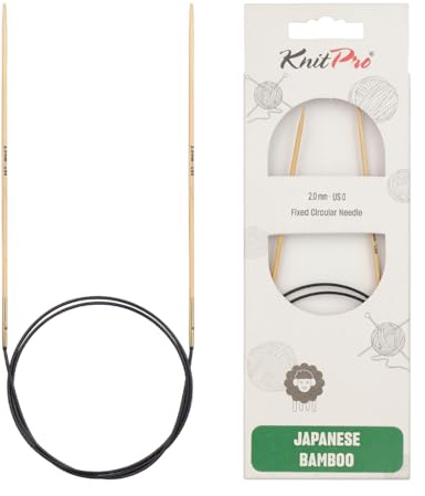 KnitPro K22221 Rundstricknadel, Bamboo, Braun, 60 cm x 2 mm