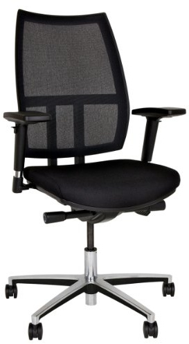 BISLEY Bürodrehstuhl Maxime, Netzbezug, Aluminium poliertes Fußkreuz, Metall, 733 Schwarz, 66 x 66 x 44 cm