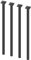 Element System 4 Stück Stahlrohrfüße rund, Tischbeine, Möbelfüße inklusive Anschraubplatte, Länge 80 cm, Durchmesser 30 mm, 4 Farben, 11 Abmessungen, schwarz, 11100-00090
