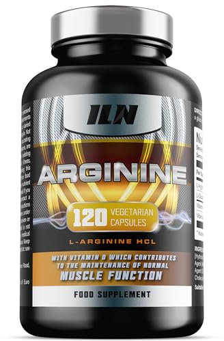 L Arginine Capsules - 2600mg L-Arginine with Added Glutamine - B12 and D3 for Normal Muscle Function (120 Vegetarian Capsules)