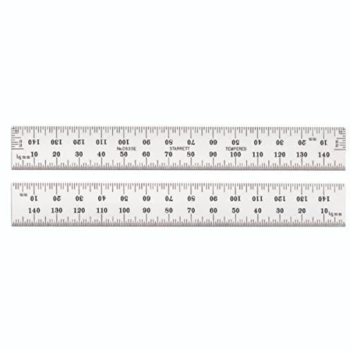 Starrett C635E-150 Zollstock aus gefedertem gehärtetem Stahl mit Millimeterteilungen, 150 mm Länge, 19 mm Breite, 1,2 mm Dicke