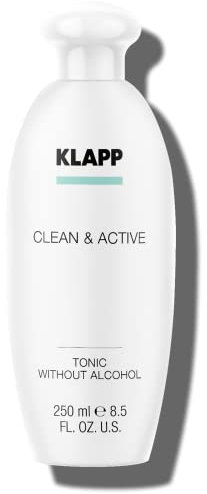 KLAPP Cosmetics - Clean & Active - Tonic without Alcohol - sanftes, klärendes Gesichtswasser - bringt den pH-Wert wieder ins Gleichgewicht - für trockene, empfindliche Haut geeignet - 250 ml