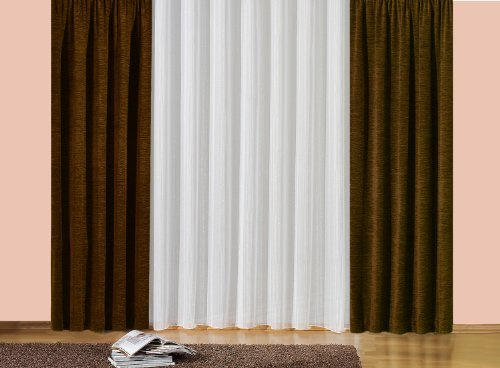 Georg Chr. Wirth Marquisette Store Anja mit Effektgarn u. Faltenband, weiß Einzel Fertigstore, weiß, 175X450