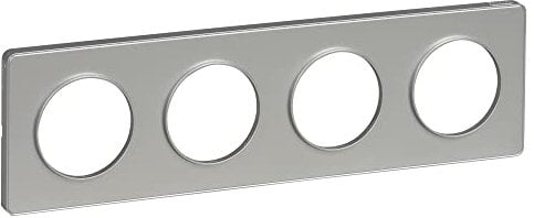 Schneider Electric - Odace Touch, plaque Alu 4 postes horiz. ou vert. entraxe 71mm - S530808