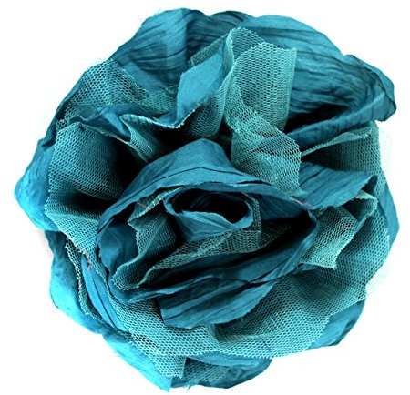 Bleu sarcelle Turquoise Fleur Pince à cheveux/broche broches Bibi Chou ouvert Rose