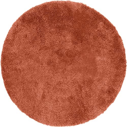Erwin Müller Badematte, Badteppich Kefalonia rutschhemmend Terra Größe rund: 80 cm Ø - für Fußbodenheizung geeignet, dichter, Flauschiger Floor (weitere Farben, Größen)