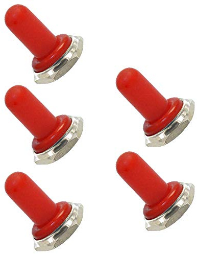 Mintice™ 5 X Kfz 12mm Gummi Wippe Kippschalter Knopf Hut wasserdicht Boot Stiefel Kappe Abdeckung Rot