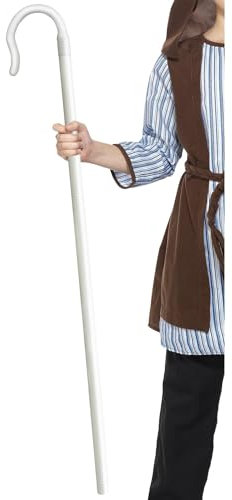 Smiffys Ausziehbarer Hirtenstab, Weiß, 117cm/46in Halloween