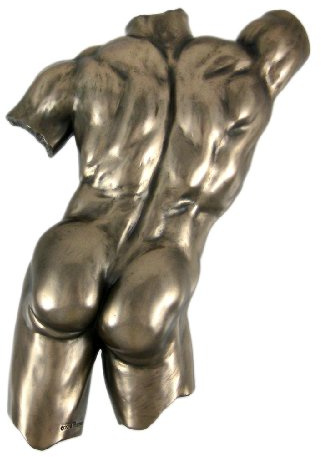 Veronese Design Torso-Wandschild mit Bronze-Finish, Hautfarben