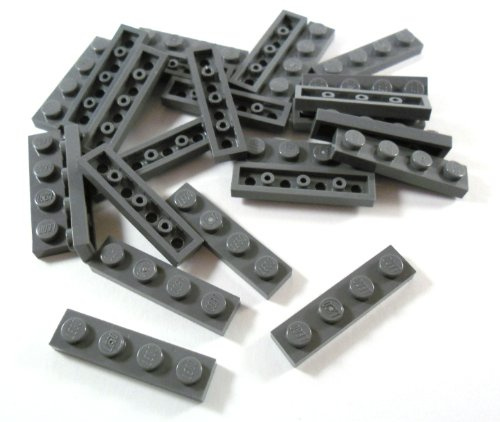 Lego Bausteine Platte 1x4 Noppen in Neu-Dunkelgrau - 50 Stück - Kompatibel mit Allen Lego-Sets, Hochwertige Bauplatten für kreative Bauprojekte