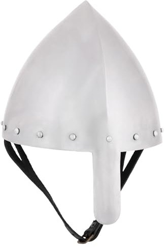 Ulfberth Konischer Nasenhelm -olmuts-, 2 mm Stahl, Größe L - Schaumstoff Kampfhelm - Wikingerhelm - Normannenhelm - Ritterhelm