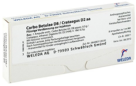 Carbo Betulae D8/Crataegus D2 aa, 8X1 ml