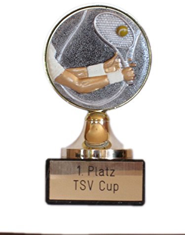 Tennis-Pokal mit Gravur und Resin-Emblem