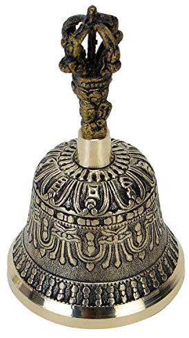 Zap Impex Dorje Vajra, campana tibetana per meditazione e preghiera, campana buddista, 15 cm, regalo di Natale