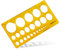 Aristo Kreisschablone AH5031, 1-36 mm (25 Kreise, Durchmesser 1 bis 36 mm, Tuschenoppen, formstabiler Kunststoff) orange-transparent