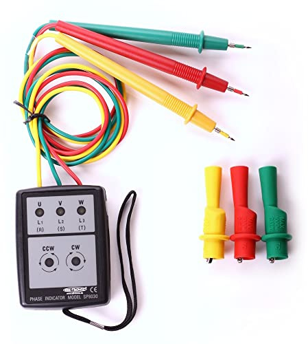 edi-tronic Elektrotester Drehfeldmessgerät Drehfeld Prüfer Drehfeldanzeiger Phasenprüfer 3-Phasen Prüfgerät LED-Anzeige