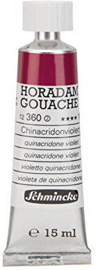 Schmincke - Horadam Gouache, Chinacridonviolett, 15 ml-Tube, 12 360 006, feinste Gouache, natürliche Deckkraft, höchst pigmentiert, farbintensiv und matt