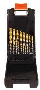 Projahn Spiralbohrer Kassette (19 teilig mit TiN-Köpfchenbeschichtung, exzellente Standzeit, Qualitätsstufe: Professional, Ø 1 – 10 mm um 0,5 steigend) 67391