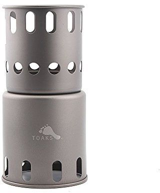 TOAKS Titanium Backpacking Wood Stove - Compact, Lightweight, High Efficiency - Outdoor Cooking System (Stove Only)