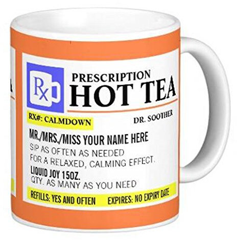 LVSURE mugs Funny Prescription Hot Tea Mug - Tea Mug Coffee Cup - Gift - Customize mug