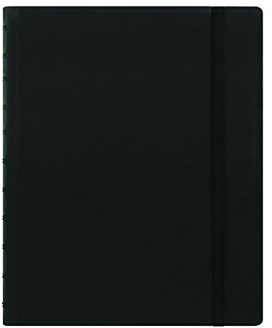 Filofax Nachfüllbares Notizbuch, klassisch, 27,4 x 21,6 cm, Schwarz – eleganter Einband in Lederoptik mit beweglichen Seiten – Gummibandverschluss, Index, Tasche und Lesezeichen (B115101U), Briefgröße