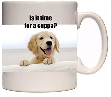 is It Time for A Cuppa? Cute Golden Labrador Dog Novelty Tea/Coffee Mug/Cup
