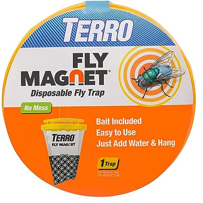 TERRO Fly Magnet Disposable Outdoor Fly Trap with Bait - T524 - Outdoor Fly Trap - Attract & Trap Flies Easily - Effective Insect Control