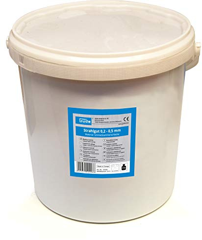 Güde 40008 Strahlgut 0,2-0,5 mm 15 kg (zum Strahlen von Metallen, Holz, Fassaden uvm., wiederverwendbares Material)