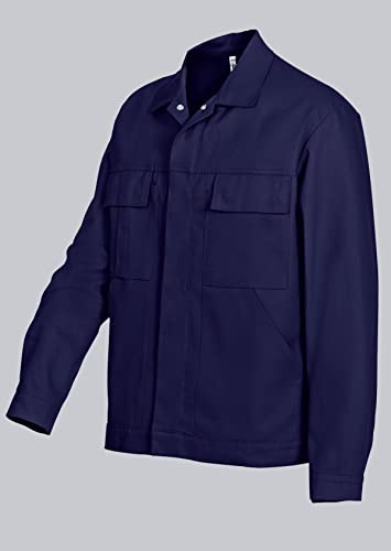 BP Workwear Basic 1485-060-10 Arbeitsjacke - Verdeckte Druckknopfleiste - Reine Baumwolle - Normale Passform - Größe: 90/94 - Farbe: dunkelblau