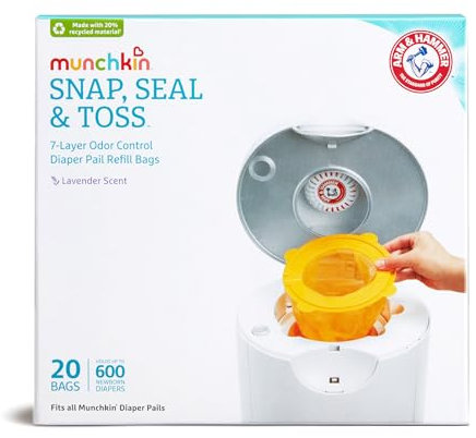 Munchkin Arm & Hammer Plastic Nappy Bin Bags (Pack of 20)