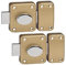 Bricard Schloss Set mit 2 Eco Schlössern mit Knopf, 45 mm, Goldfarben, 4 Schlüssel