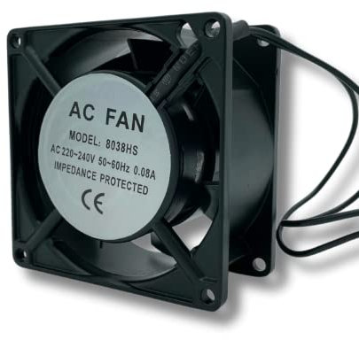 AirTech-UK Axial Cooling Fan Motor - High-Performance AC 220-240V Fan for Ovens, Fridges, and Ventilation - Reliable and Durable Motor with Sintered Iron Sleeve Bearing - Compact Size (80mm x 80mm x 38mm)