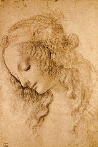 1art1 Leonardo Da Vinci Weiblicher Kopf, Circa 1478 Selbstklebende Fototapete Poster-Tapete 180x120 cm