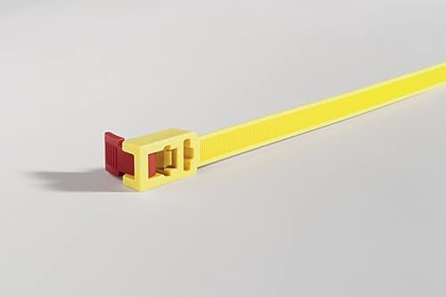 HellermannTyton - 5 Colliers de serrage réouvrable 750 x 13 mm jaune SpeedyTie - RTT750